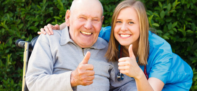 Nurse with older patient